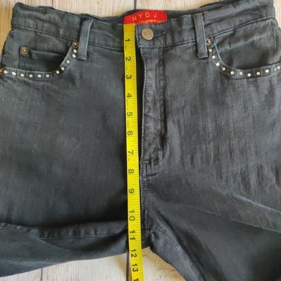 NYDJ rhinestones studded high rise bootcut jeans 6 - Picture 6 of 9